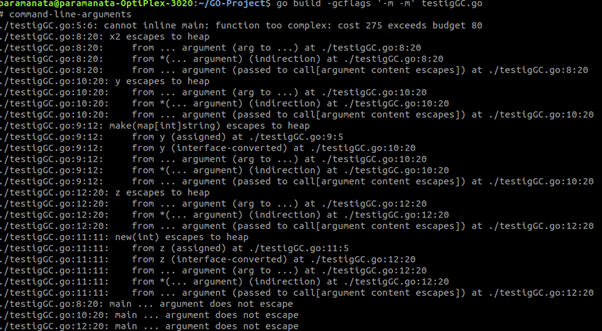Heap escape command output