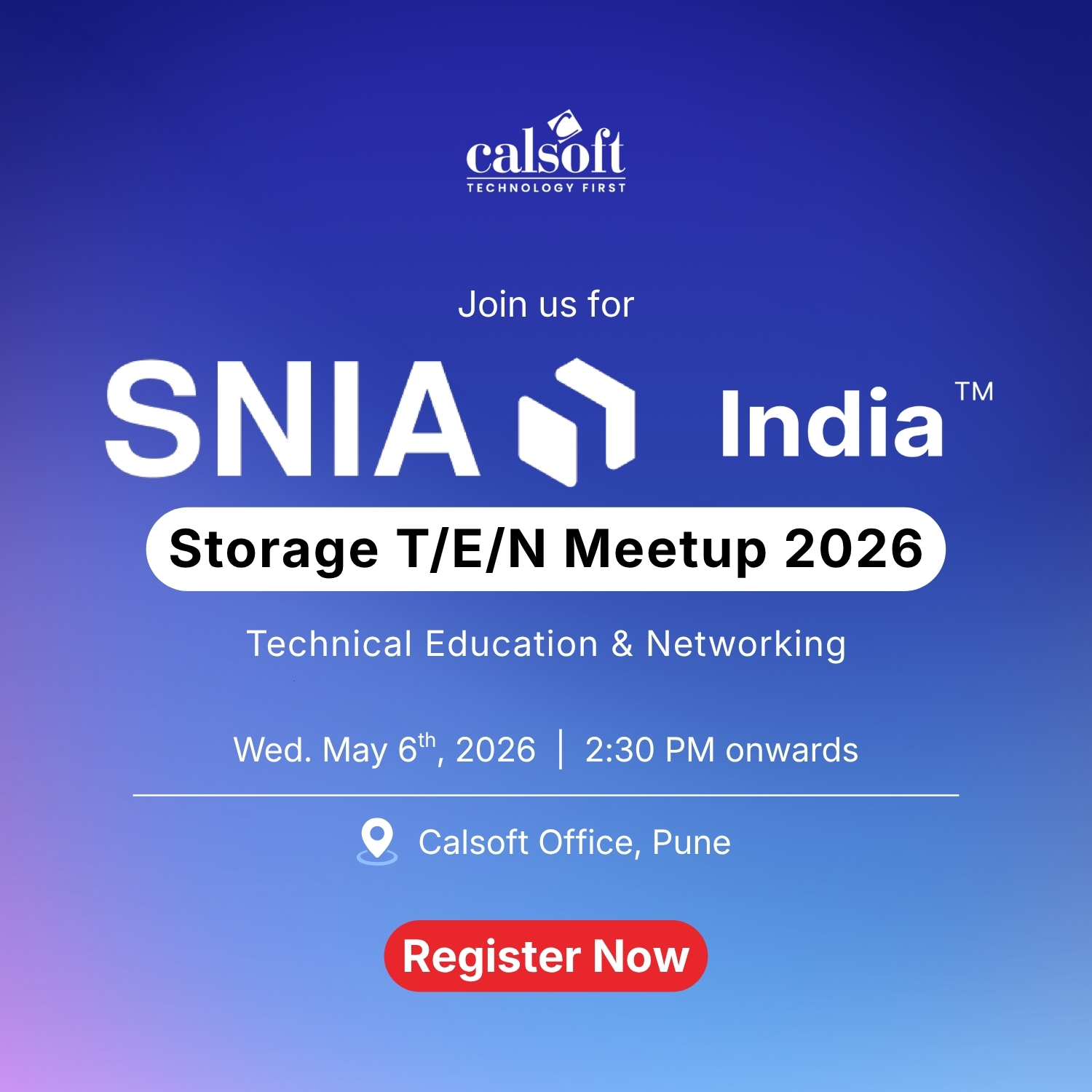 Calsoft Hosts the SNIA India T/E/N Storage Meetup – Pune